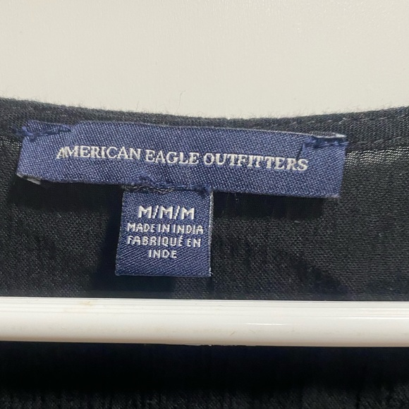 AMERICAN EAGLE WOMEN BLACK EMBROIDERED SHIFT DRESS Sz. MEDIUM - Picture 4 of 5